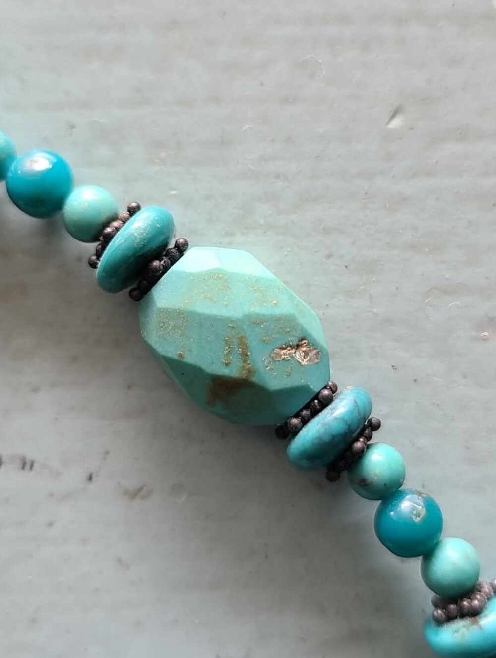 Turquoise Colored Bead Choker Necklace and 2 Pair Earring Set - Picture 4 of 5
